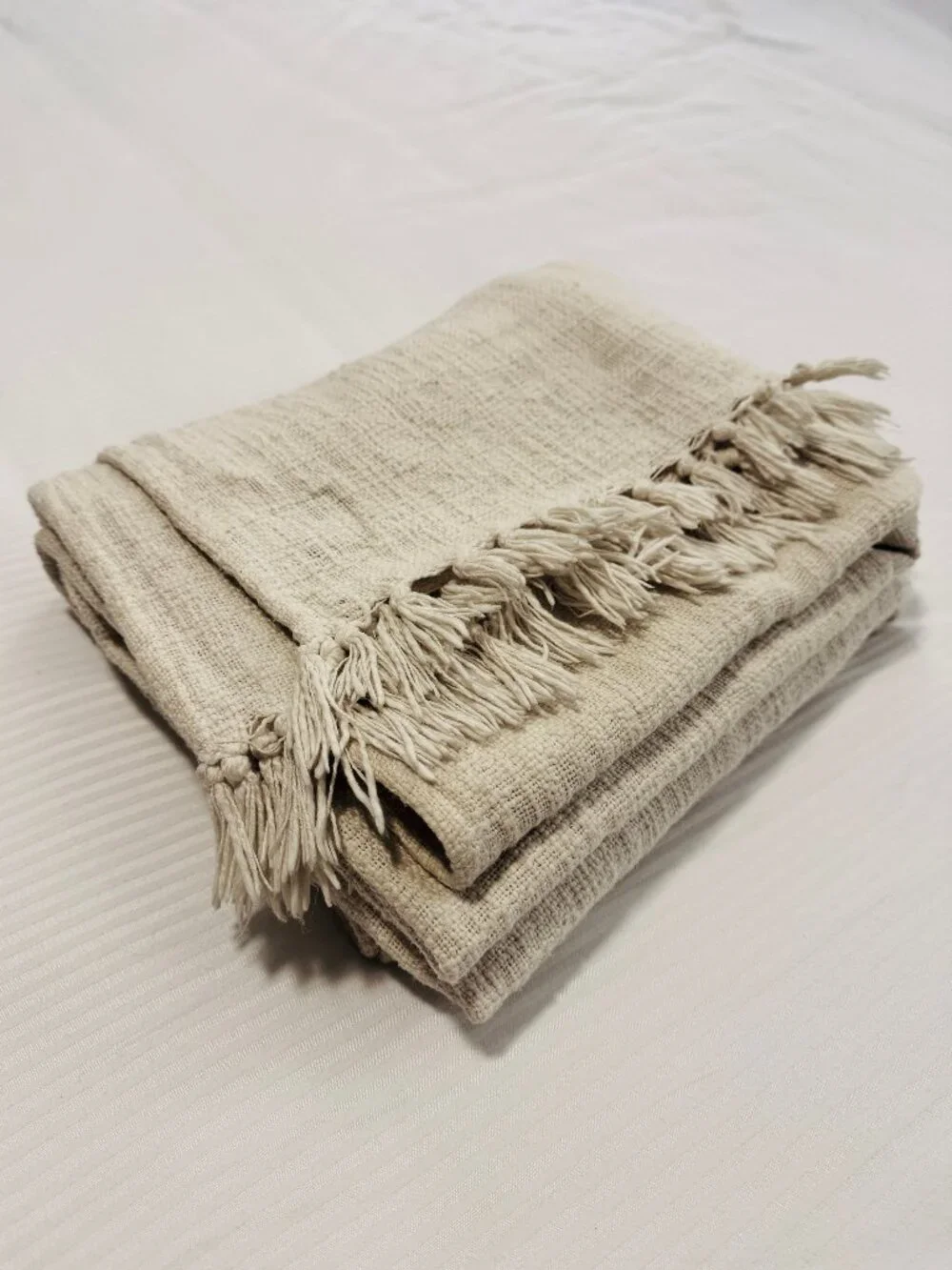 Premium Indian Handwoven Organic Cotton Blanket for Yoga & Meditation 84 x 54 In